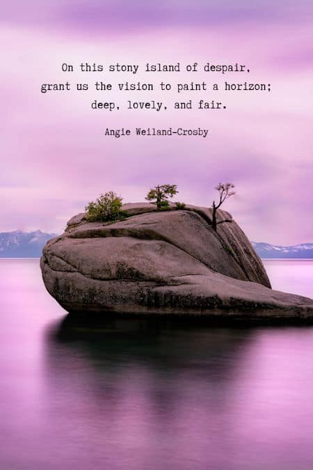 humanity quote with a photograph of Bosai Rock, Lake Tahoe, Nevada...