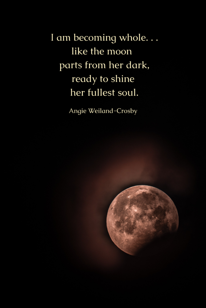 inspirational growth quote with moon . . . Photo by Annie Spratt